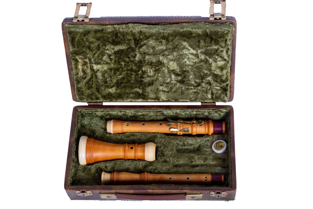 Barock-Oboe Roessler aus Buchsbaum im Etui