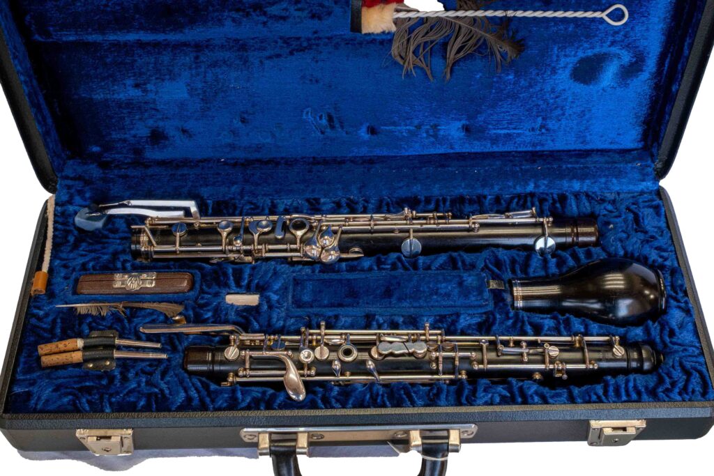 Gebrauchtes Doppelrohrblattinstrument Gebrüder Mönnig im blauen Etui